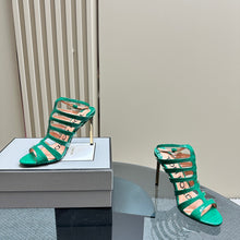 Load image into Gallery viewer, Stamped Crocodile Leather Carine Sandal
