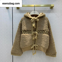 Load image into Gallery viewer, Vest with Hood in Crocheted Alpaca and Wool
